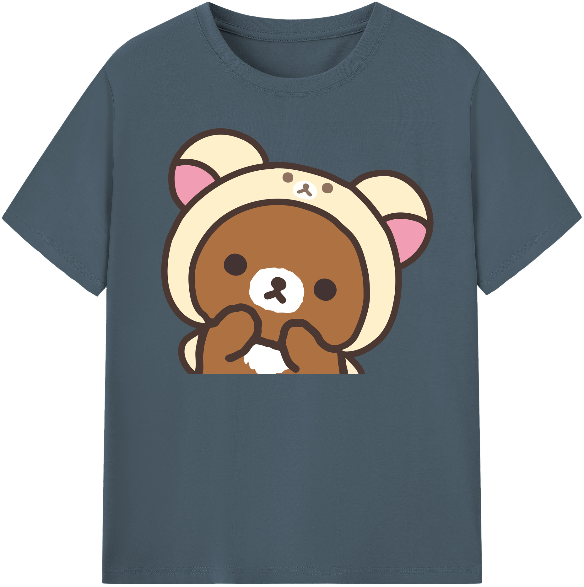 （画像用） リラックマ リラックマ キイロイトリ Rilakkuma Korilakkuma Kiiroitori 綿100％半袖Tシャツ（フロントプリント）